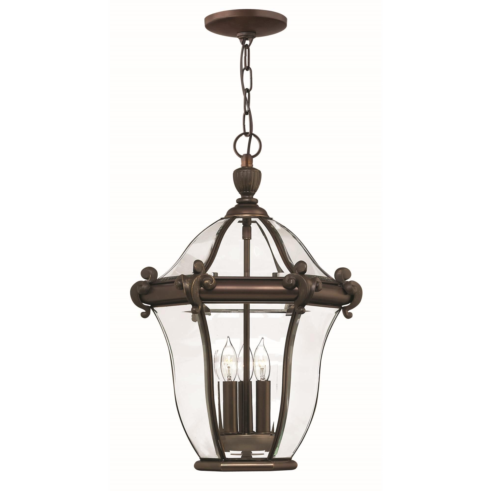 San Clemente 20 Inch Tall 3 Light Outdoor Hanging Lantern,